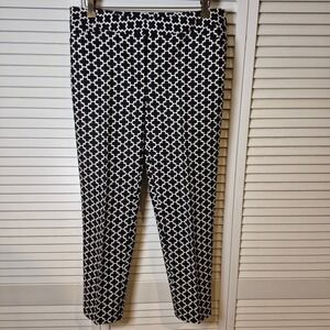 White House‎ Black Market Slim Ankle Pants 8R Black White Geometric Pattern